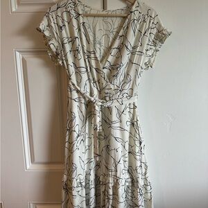 Floral Print Cream Dress